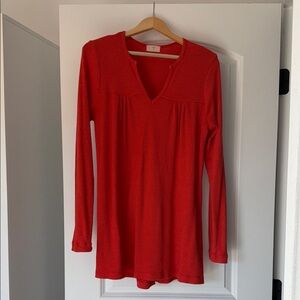 Free People Vibrant fluorescent orange, Long Sleeve Tunic
